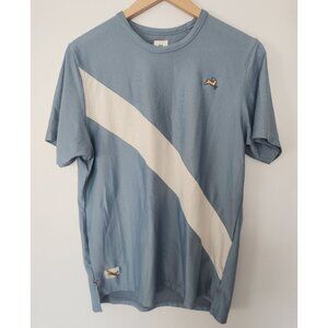 Tracksmith Men's Sz. M Light Blue White Van Cortlandt Tee Running Shirt
